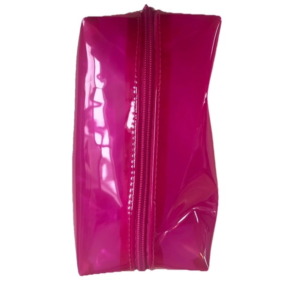 Juicy Couture Hot Pink Jelly Cosmetic Bag NWT w/ Travel Bottle - Picture 4 of 7